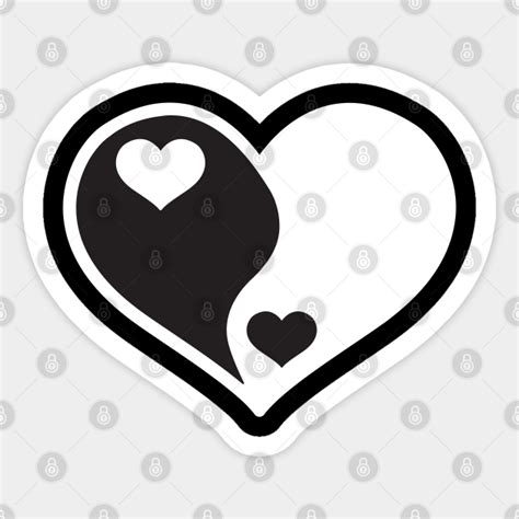 Yin Yang Heart Valentine Couples Matching Yin Yang Symbol Sticker Teepublic Uk