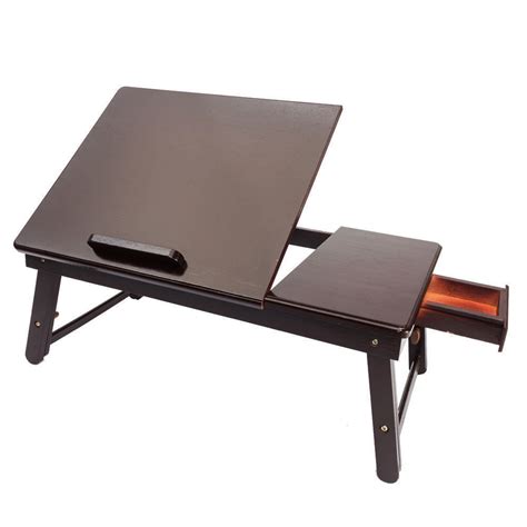 6 and holds up to 17lb; Ktaxon Lap Desk Wood Folding Tray Table Drawer Breakfast ...