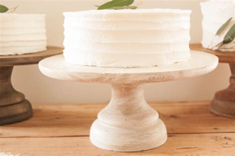 White Wooden Cake Stand One Sweet Slice