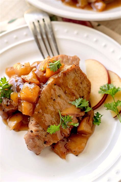 Cut from the lower half of the rib section, st. Pork Chops and Apples - This delicious dinner of boneless pork chops paired with apples will ...