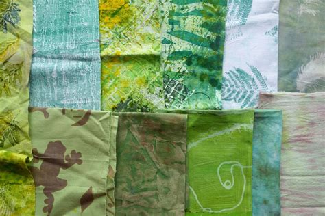 Fabric Bundle Of Hand Dyed Fabrics In Shades Of Green Etsy Uk Hand Dyed Fabric Textile Wall