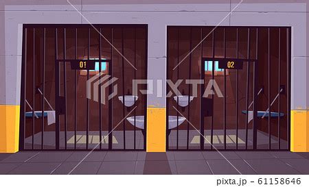 Prison single cells interior cartoonのイラスト素材 61158646 PIXTA