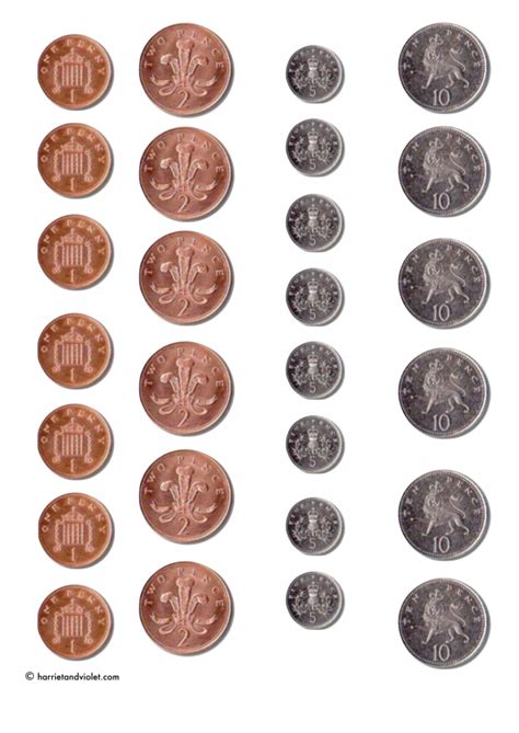 Coins Matching Activitiy Coins With The Amount In Pound And Pence