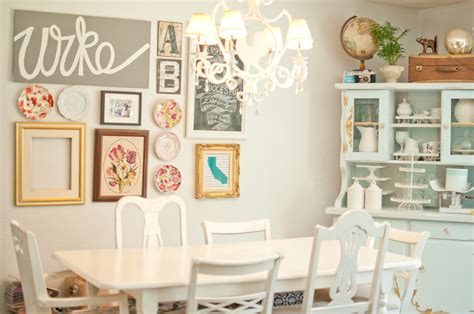 Domestic Fashionista Colorful Dining Room Gallery Wall