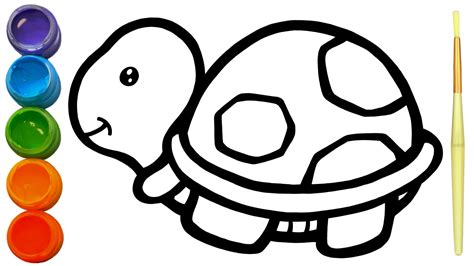 How To Draw A Turtle For Children Easy Coloring And Painting Art Tips