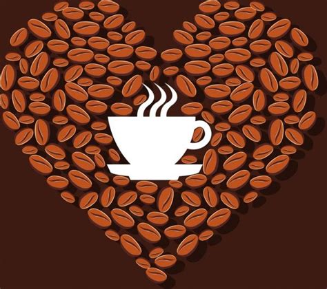 coffee advertising cup silhouette bean icons heart layout | Coffee advertising, Advertising cups ...