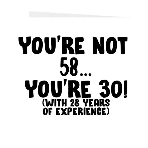 Funny 58th Birthday Card Funny Birthday Card For 58 Year Old 58th