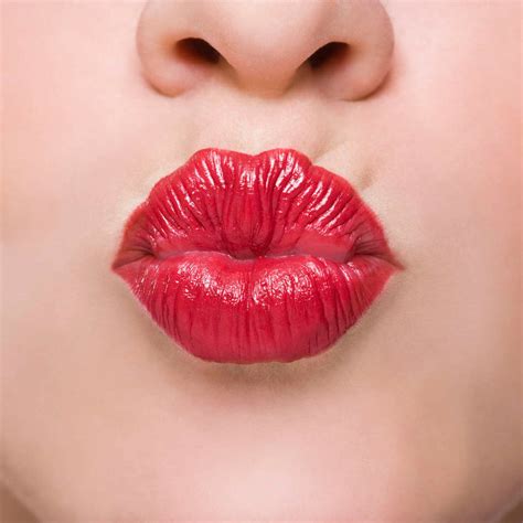 Red Puckered Lips Wall Art Photography