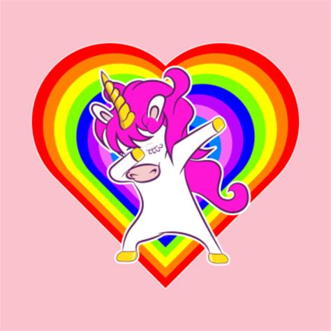 Rainbow Heart Dabbing Unicorn Dabbing Unicorn T Shirt Teepublic