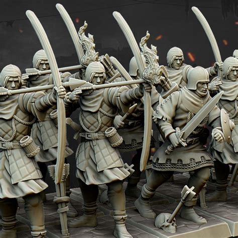 Medieval Archers Unit Highland Miniatures Resin Printed 3d Etsy