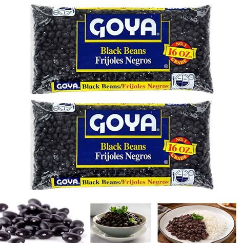 2 Bags Goya Black Beans Dry Food Frijoles Negros Protein Fiber 32 Ounce
