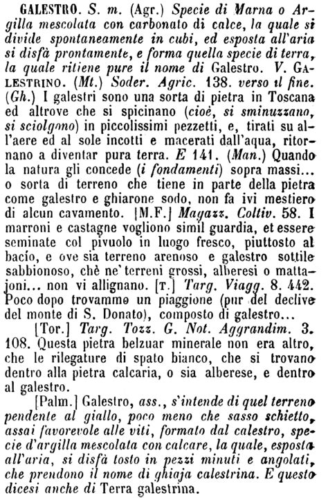 Nelle zone appenniniche della toscana 2. Dizionario: GALESTRO