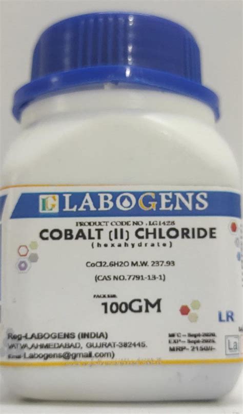 Buy Cobalt Ii Chloride Hexahydrate 97 Extra Pure 100 Gm Online