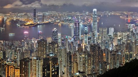 City Cityscape Hong Kong Night Reflection Skyline Skyscraper