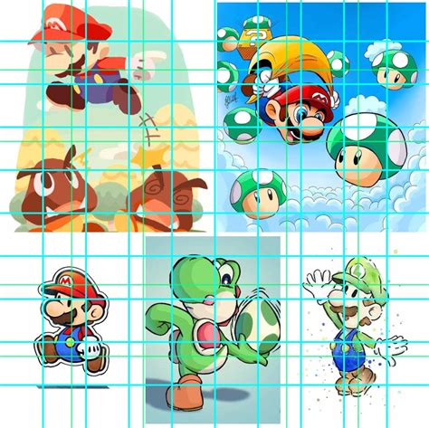 Mario Collage Grid Super Mario Bros Character Super Mario
