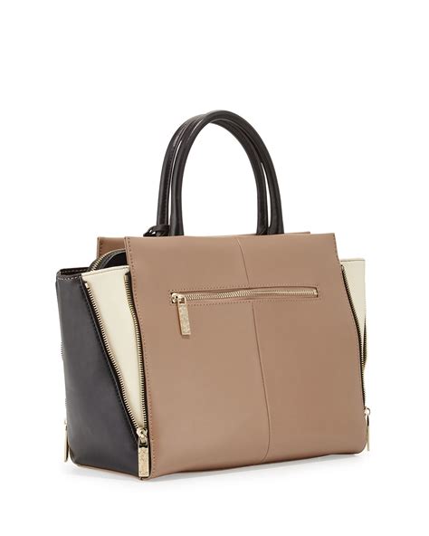 Buy designer clothing & accessories and take advantage of international shipping to the uk. Lyst - Christian Lacroix Avery Colorblock Leather Satchel ...