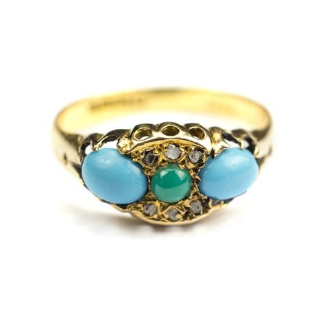 Antiques Atlas Antique Turquoise And Diamond Ring Ct Gold
