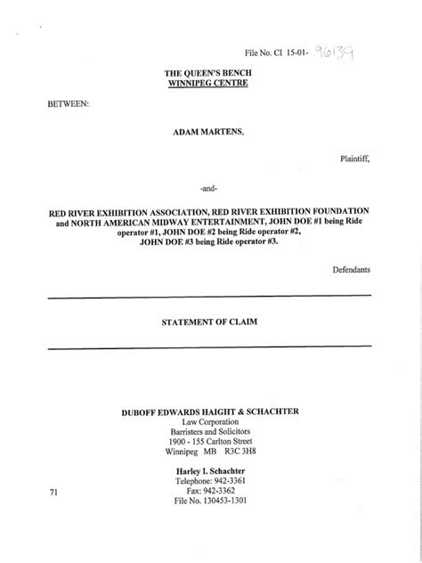 Claimant (policyholder) to complete page 1 and 2 2. Statement of Claim