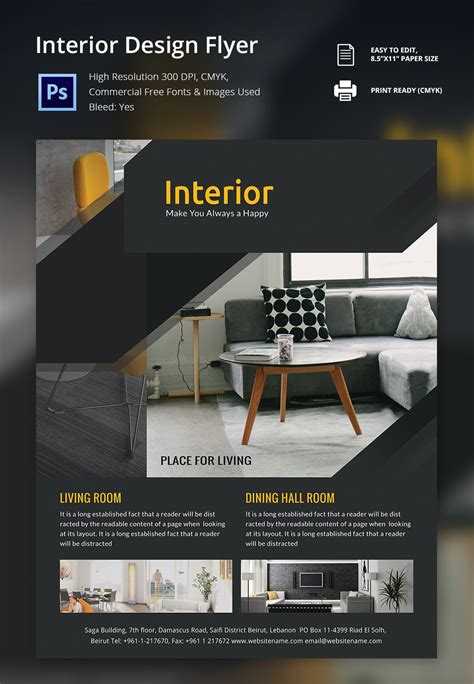 interior design brochure   psd eps indesign format