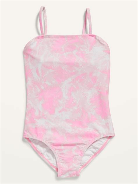 Patterned Bandeau One Piece Swimsuit For Girls Old Navy