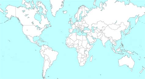 Large Blank World Map With Countries Large Blank World Map World