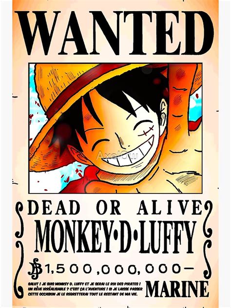 Wanted Poster Monkey D Luffy 15 Billion Berrys One