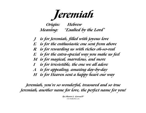 Meaning Of Jeremiah Lindseyboo