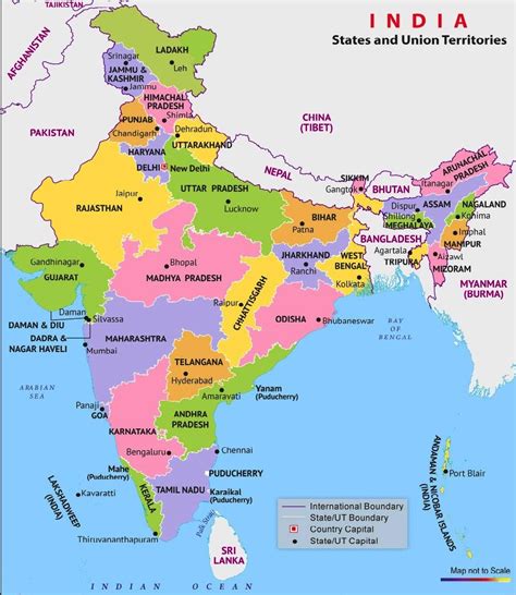 List Of 29 States Of India And 8 Union Territories Of India