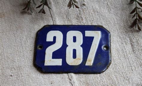 Old Enamel House Number 287