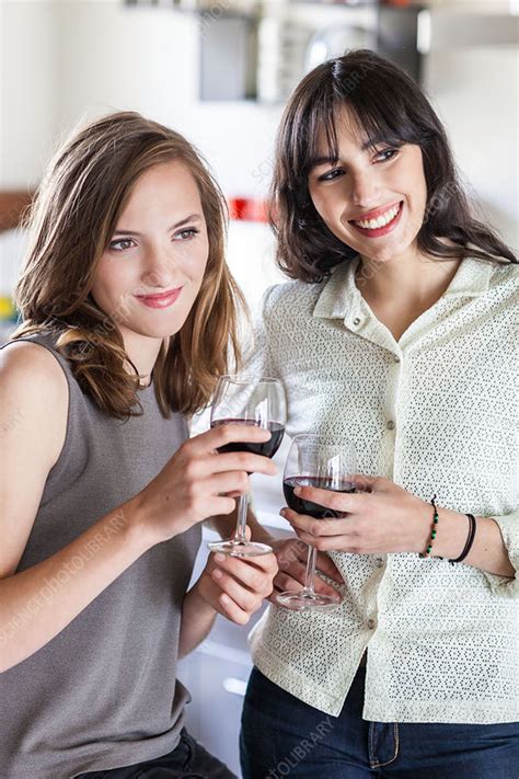 Women Drinking Red Wine Stock Image C0332581 Science Photo Library