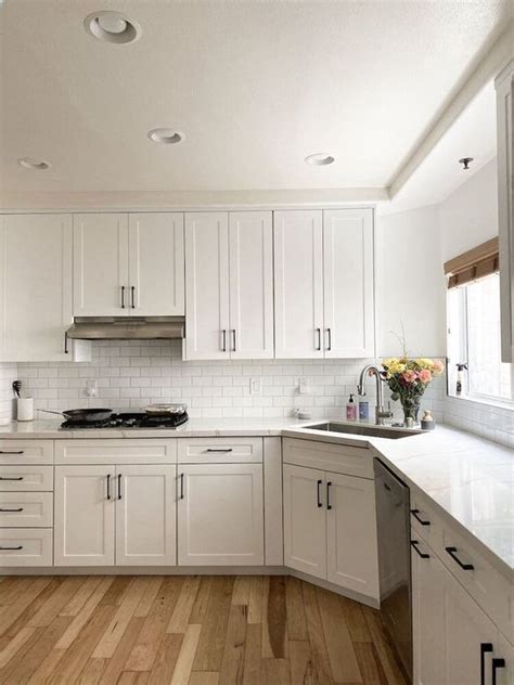 white shaker kitchen cabinets with black handles kitchen cabinet ideas
