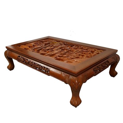 Vintage Chinese Rosewood Carved Coffee Table Coffee Table Coffee