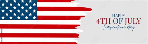 July 4th Independence Day Celebration Banner Or Header Usa National Holiday Design Concept With