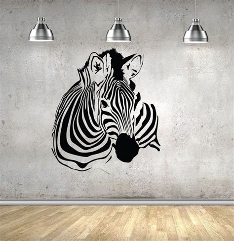 Zebra Wall Decal Zebra Stripe Decal Zebra Decor Zebra Art Etsy