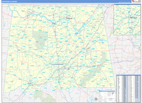 Alabama Northern Wall Map Basic Style By Marketmaps Mapsales