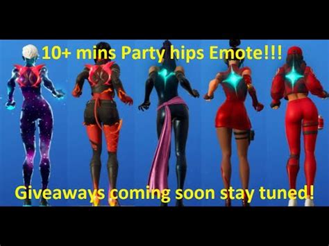 FORTNITE PARTY HIPS DANCE EMOTE WITH HOT SKINS Lets Hit My First Subs For St Giveaway