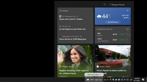 How To Disable The News And Interests Weather Widget In Windows 10