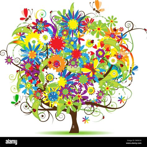 The Forest Daisy Tree Stock Vector Images Alamy