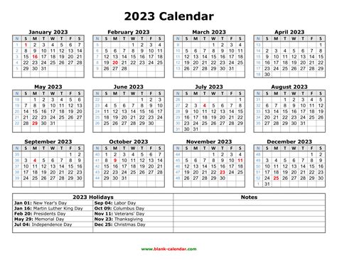 2023 Calendar With Federal Holidays Photos