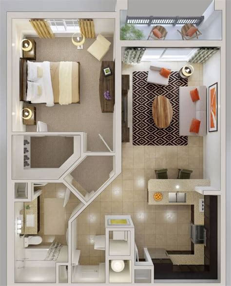 10 Modelos De Apartamentos De 1 Dormitorio