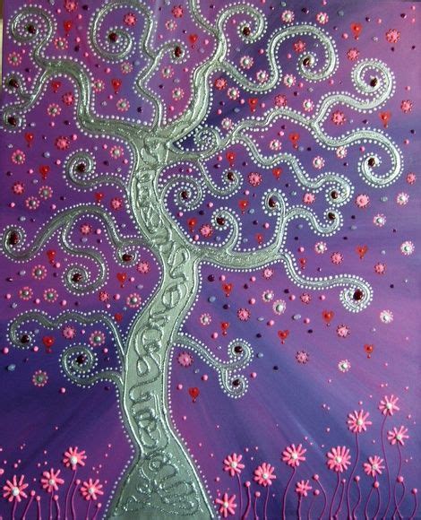 Silver Swirling Tree 2014 Acrylic Painting By Angie Livingstone Art
