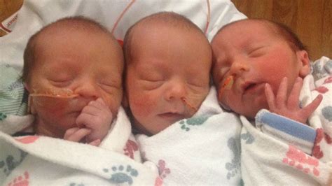 More commonly, two eggs are fertilized and then one splits, resulting in triplets. Illinois family welcomes identical triplets - ABC7 Los Angeles