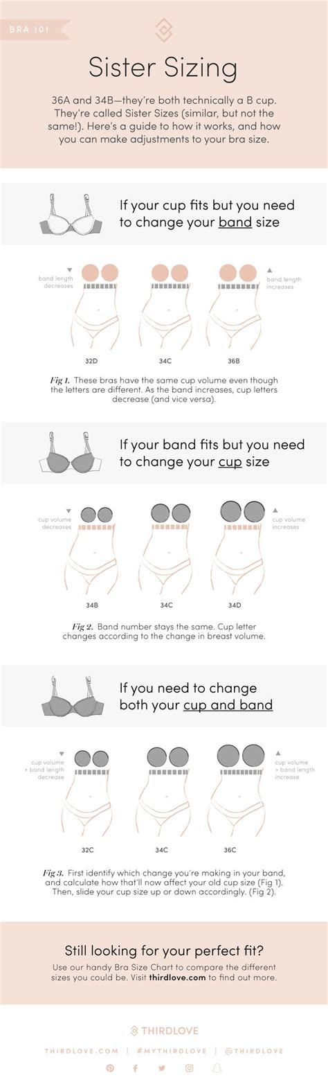 How to use the bra size chart. 36A and 34B — they're both technically a B cup. They're ...