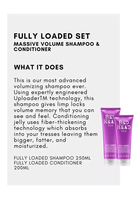 Buy TIGI Bed Head Fully Loaded Massive Volume Shampoo Conditioner Set