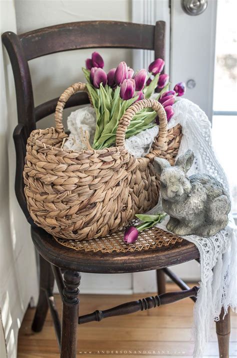 One that tells your story and will leave us wanting more! Simple Spring Vignette | Spring decor, Spring basket ...
