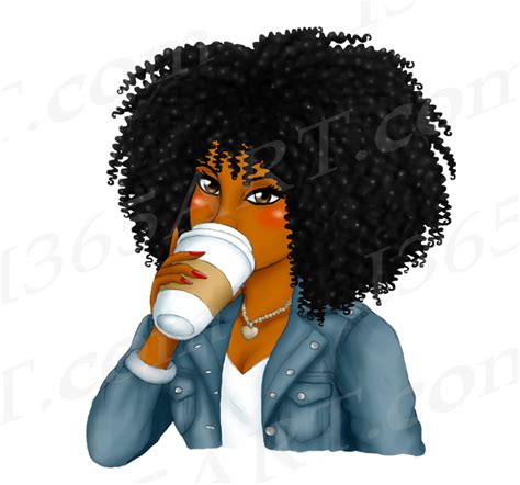 Latte Coffee Girls Black Women Clipart Natural Hair Girl Png 499762