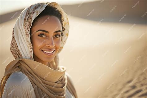 Premium Ai Image A Stunning Young Moroccan Woman Adorned In