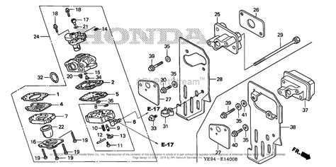 Honda Wx10 Water Pump Parts Diagram