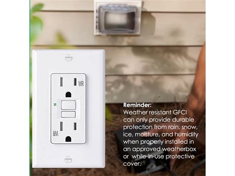 15a Wr Gfci Outlet By Bestten Slim Outdoor Weather Resistant Gfi