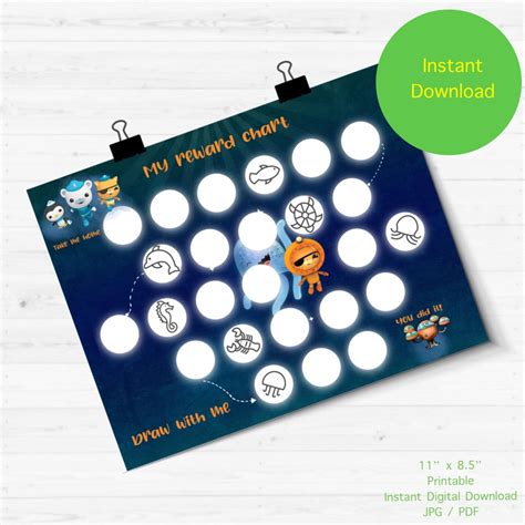 Octonauts Digital Printable Reward Chart Potty And Chore Chart Etsy